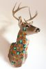Quilt Pattern Hand-painted Taxidermy Deer | Wall Sculpture in Wall Hangings by Cassandra Smith. Item made of fabric & synthetic