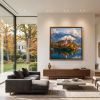 Lake Bled Slovenia Original Impasto Oil Painting Fine Art | Oil And Acrylic Painting in Paintings by Dynasty Artisan. Item made of wood works with contemporary & eclectic & maximalism style