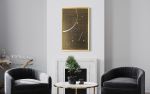 Gold Framed Burnt Orange Chalk Board Wall Art | Oil And Acrylic Painting in Paintings by NAMYOONSOOART. Item composed of wood & synthetic compatible with minimalism style