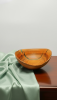 Sculptural Cherry Wood Bowl with Deep Teal Resin Inlay | Decorative Bowl in Decorative Objects by Holzkunst Samuel Meisinger. Item made of wood works with art deco & modern style