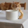 Ginger Cat Handle Mug – Handcrafted Ceramic | Drinkware by 4AM Product Design. Item made of ceramic