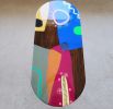 Oval Colorful Abstract Pop Art Side Table,Modern Resin Table | Coffee Table in Tables by Epoxy Coffee Table Shop. Item composed of wood compatible with boho and mid century modern style