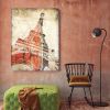 Eiffel tower Paris France | Oil And Acrylic Painting in Paintings by Irena Orlov. Item composed of canvas