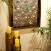 Jal Vihar, Shri Krishna Flute Icon Handmade Embroider Wall A | Embroidery in Wall Hangings by MagicSimSim