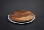 Spalted Beech Art Plate on Carrara Marble Base | Decorative Plate in Decorative Objects by Holzkunst Samuel Meisinger. Item composed of wood compatible with art deco and modern style