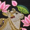 Hindu God Kamdhenu Cow Wall Art | Embroidery in Wall Hangings by MagicSimSim | Sheraton New Delhi Hotel in New Delhi. Item compatible with art deco style