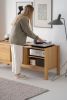 JAMM LOW 160 - record player stand with storage made of soli | Media Console in Storage by Mo Woodwork. Item made of oak wood works with minimalism & mid century modern style