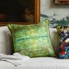 Alien Heads Green | Cushion in Pillows by Crown Objet. Item composed of fabric and fiber