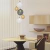 Napa 5 Art Glass Pendants Chandelier in Mixed Colors | Pendants by Galilee Lighting. Item made of metal with glass works with contemporary & modern style