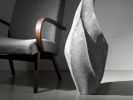 Gray Stone Tall Floor Vase - Skew Series in Bio Concrete | Sculptures by Donatas Žukauskas. Item composed of cement & paper compatible with minimalism and mid century modern style