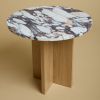 Round Side Table in marble and Oak - SHERMAN by Lebanto | Tables by Lebanto. Item composed of oak wood and marble in minimalism or contemporary style