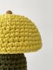 The Knitty Table Lamp in Dark Olive and Yellow | Lamps by Meg Morrison. Item composed of fabric & ceramic compatible with boho and mid century modern style