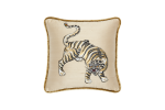 Tiger Hand Painted Pillow On Silk | Cushion in Pillows by ALPAQ STUDIO. Item composed of fabric in minimalism or contemporary style