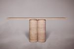 Natural Travertine Console Table. Narrow Console Table. | Tables by HamamDecor LLC. Item made of marble works with minimalism & contemporary style