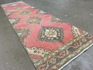 Vintage Turkish Rug Runnner | 3.2 x 12.3 | Small Rug in Rugs by Wool and Rug. Item composed of cotton compatible with boho and country & farmhouse style