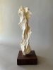 Velo Antico (Ancient Veil) - Small Plaster Sculpture | Sculptures by Lutz Hornischer - Sculptures in Wood & Plaster. Item composed of walnut & ceramic compatible with contemporary and industrial style