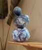 Horsehair Raku Cairn | Elemental Balance: Veins on Fire | Sculptures by Elena Miller. Item composed of ceramic in contemporary or modern style