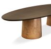 Benone Twin-Pedestal Oval Dining Table, by Costantini Design | Tables by Costantini Design. Item made of wood & bronze