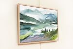 Mountainscape No. 6 : Original Watercolor Painting on Canvas | Paintings by Elizabeth Becker. Item made of canvas works with minimalism & contemporary style