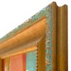 Contemporary Colorful Abstract Oil Painting in Vintage Frame | Oil And Acrylic Painting in Paintings by Suzanne Nicoll Studio. Item composed of wood compatible with minimalism and mid century modern style