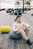 Outdoor stone-pouf "Devon" | Pillows by KATSU | Katsu Studio in Saint Petersburg. Item made of fabric