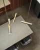 ¨Hug¨Kitchen Counter Stool w/backrest Metal&Natual Leather | Bar Stool in Chairs by Jover + Valls. Item made of steel & leather