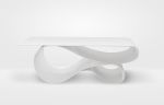 Whorl Coffee Table In White Powder Coated Aluminum | Tables by Neal Aronowitz. Item made of aluminum compatible with minimalism and contemporary style