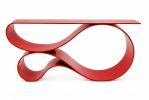 Whorl Console In Red Powered Coated Aluminum by Neal Aronowi | Console Table in Tables by Neal Aronowitz. Item composed of aluminum compatible with boho and minimalism style