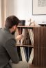 TONN HIGH 101 - Record player stand, vinyl record storage ma | Media Console in Storage by Mo Woodwork. Item composed of oak wood in minimalism or mid century modern style