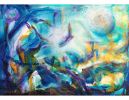 Freedom | Oil And Acrylic Painting in Paintings by Claire Szegvary. Item composed of canvas in boho or minimalism style