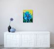 Blue Himalayan Poppy | Oil And Acrylic Painting in Paintings by Iryna Fedarava. Item made of canvas works with contemporary & country & farmhouse style