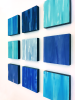 Wall of Color in Blues, Wood Panels, by Paula Gibbs | Wall Sculpture in Wall Hangings by Paula Gibbs | Tucson in Tucson. Item made of wood compatible with minimalism and modern style