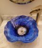 "Healing Waters" ~ Custom Blown Glass Vessel Sink | Water Fixtures by White Elk's Visions in Glass - Glass Artisan, Marty White Elk Holmes & COO, Jo Pierce