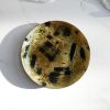 The Brush Series #005: Extra Large Platter Black & Gold | Decorative Plate in Decorative Objects by Carolyn Powers Designs. Item made of concrete with glass works with minimalism & contemporary style