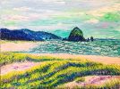 "Summers At Cannon Beach" Painting | Oil And Acrylic Painting in Paintings by Eryn Tehan. Item made of paper
