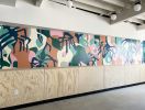 Abstract Jungle Mural | Murals by Kristi Head | Seabirds Kitchen Los Feliz in Los Angeles. Item made of synthetic