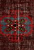 Vintage Mid-Century Purple And Red Geometric Wool Rug | Area Rug in Rugs by Rug and Kilim