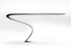 Enso Table | Console Table in Tables by Neal Aronowitz. Item composed of aluminum and concrete in minimalism or mid century modern style
