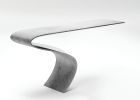 Enso Table | Console Table in Tables by Neal Aronowitz. Item composed of aluminum and concrete in minimalism or mid century modern style