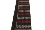Vintage Kilim Table Runner Rug in Brown w/ Geometric Pattern | Area Rug in Rugs by Rug and Kilim