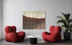 KIMBERLEY Landscape Textile Wall Hanging with Macrame detail | Tapestry in Wall Hangings by Wallflowers Hanging Art. Item composed of fiber in boho or mid century modern style