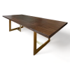 Charcoal Walnut Trio Table | Dining Table in Tables by YJ Interiors. Item made of walnut with brass works with mid century modern & contemporary style