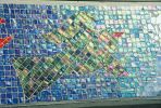 Sparrows and Stars, 2000 | Public Mosaics by Deirdre Saunder | Glenmont in Wheaton-Glenmont. Item made of glass