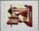 'Red Planet' - Abstract Collage Art | Mixed Media by Bent Street Collage Art & Design. Item made of paper works with modern & urban style