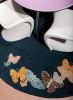 Spirit in the night sky. Round rug with butterflies. | Area Rug in Rugs by Sergio Mannino Studio. Item composed of wool & fiber