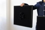 Enigma - Sculptural Black Tapestry | Wall Hangings by Lale Studio & Shop. Item made of oak wood with wool works with contemporary & japandi style