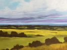 Distant Meadow - Impressionist Landscape painting | Oil And Acrylic Painting in Paintings by Filomena Booth Fine Art. Item made of canvas works with contemporary & modern style
