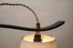 Bent Table Lamp in Ebonized Oak with Walnut Base | Lamps by Geoff McKonly Furniture. Item made of oak wood works with mid century modern & japandi style