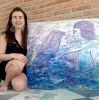 Mar de te quiero, mar de amor | Oil And Acrylic Painting in Paintings by Elena Parau. Item made of canvas works with country & farmhouse & eclectic & maximalism style