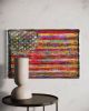 Multi colored American flag print on canvas | Prints in Paintings by Marc VanDermeer. Item composed of canvas & synthetic compatible with contemporary and country & farmhouse style